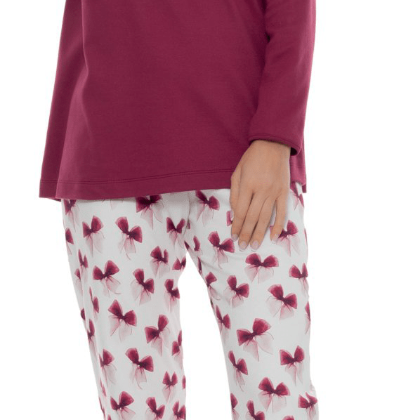 Pigiama Girocollo Donna Caldo Cotone B&B 25242 - Biancheria da sogno Pedata