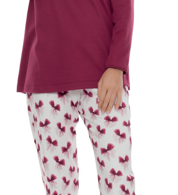 Pigiama Girocollo Donna Caldo Cotone B&B 25242 - Biancheria da sogno Pedata