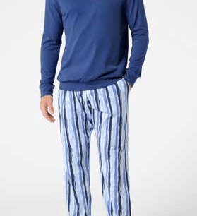 Pigiama Girocollo Lungo Uomo Cotone Perofil VPRT93398 - Biancheria da sogno Pedata