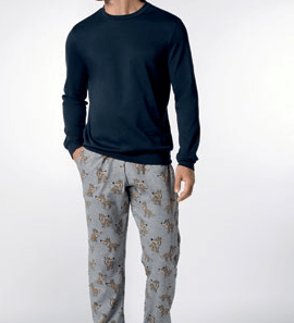 Pigiama Girocollo Unisex Caldo Cotone Perofil VPRT93206 - Biancheria da sogno Pedata