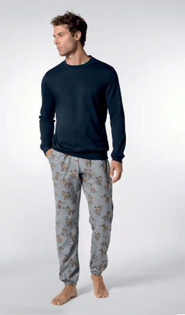 Pigiama Girocollo Unisex Caldo Cotone Perofil VPRT93206 - Biancheria da sogno Pedata