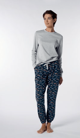 Pigiama Girocollo Unisex Caldo Cotone Perofil VPRT93208 - Biancheria da sogno Pedata