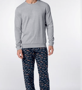 Pigiama Girocollo Unisex Caldo Cotone Perofil VPRT93208 - Biancheria da sogno Pedata