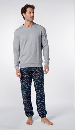 Pigiama Girocollo Unisex Caldo Cotone Perofil VPRT93208 - Biancheria da sogno Pedata