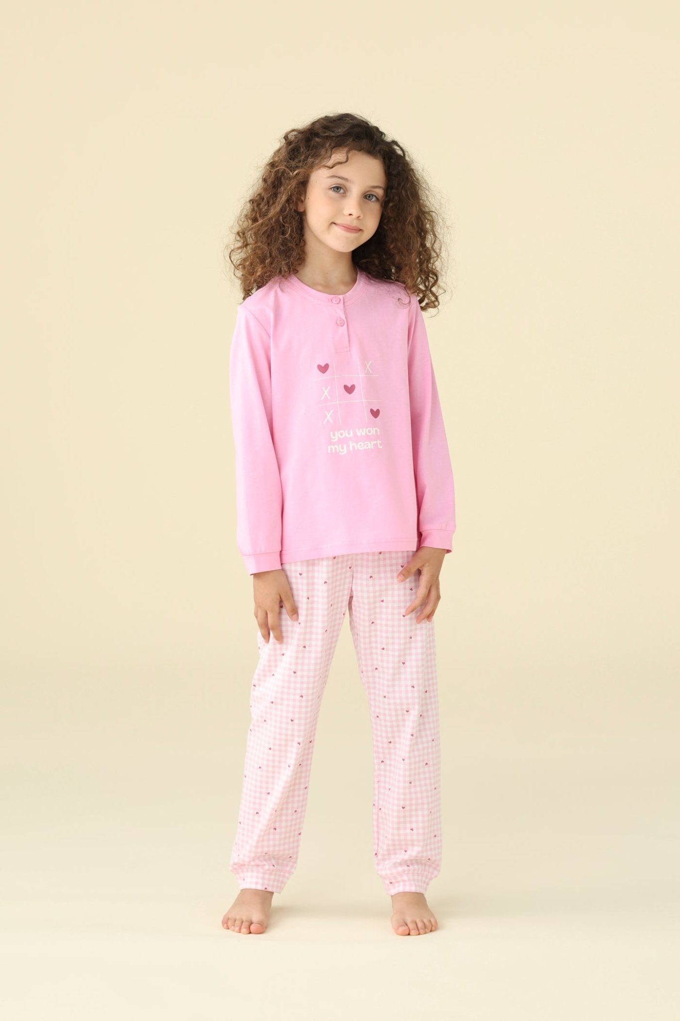 Pigiama Lungo Serafino Bambina Noi Di Notte FE2605 - Biancheria da sogno Pedata