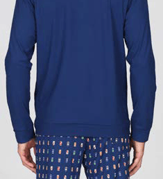 Pigiama Lungo Serafino Cotone Uomo Julipet JAL680 - Biancheria da sogno Pedata