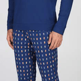 Pigiama Lungo Serafino Cotone Uomo Julipet JAL680 - Biancheria da sogno Pedata