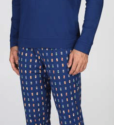 Pigiama Lungo Serafino Cotone Uomo Julipet JAL680 - Biancheria da sogno Pedata