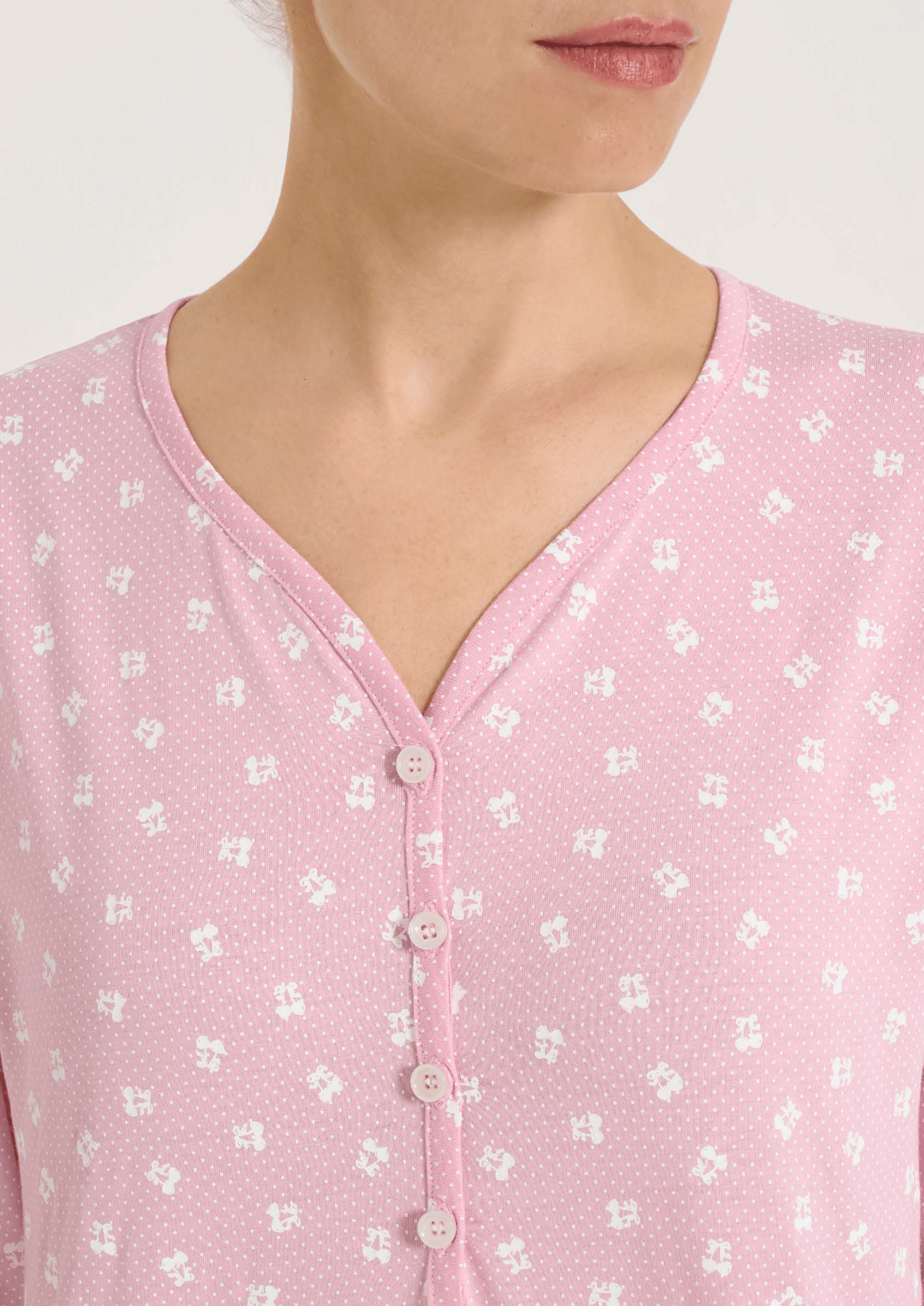 Pigiama Lungo Serafino Donna Ragno DT04NU - Biancheria da sogno Pedata