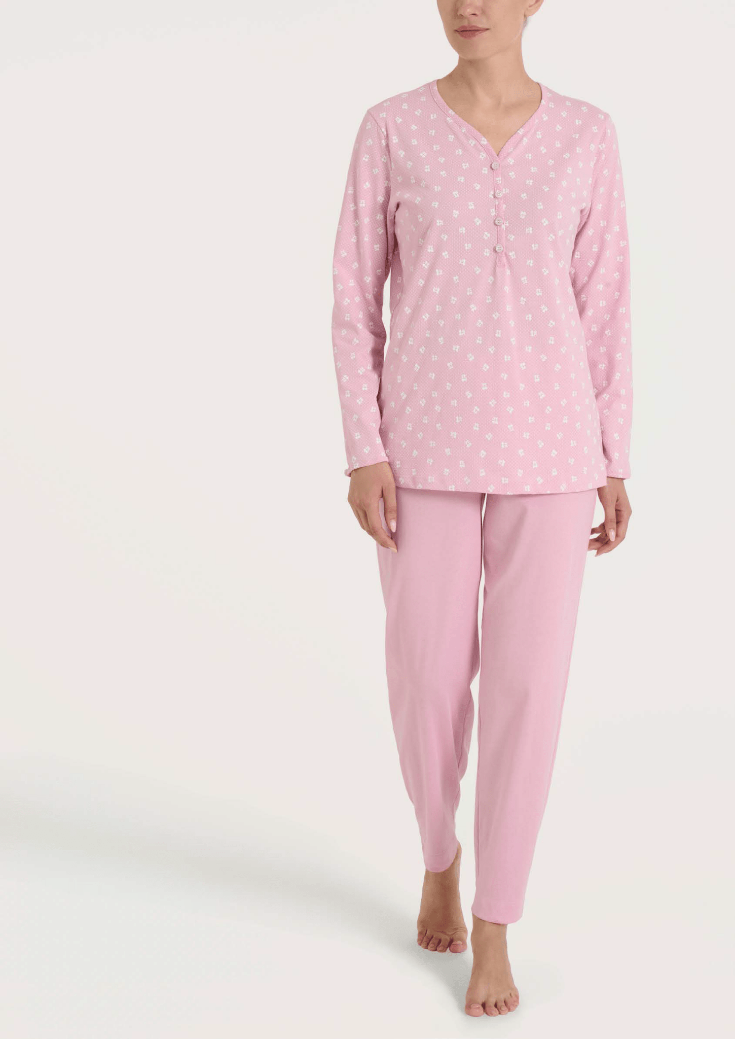 Pigiama Lungo Serafino Donna Ragno DT04NU - Biancheria da sogno Pedata