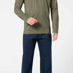 Pigiama Lungo Serafino Uomo Perofil VPRT93367 Basic - Biancheria da sogno Pedata