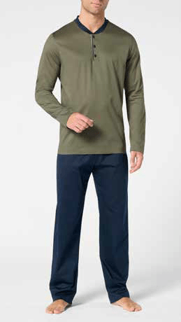 Pigiama Lungo Serafino Uomo Perofil VPRT93367 Basic - Biancheria da sogno Pedata