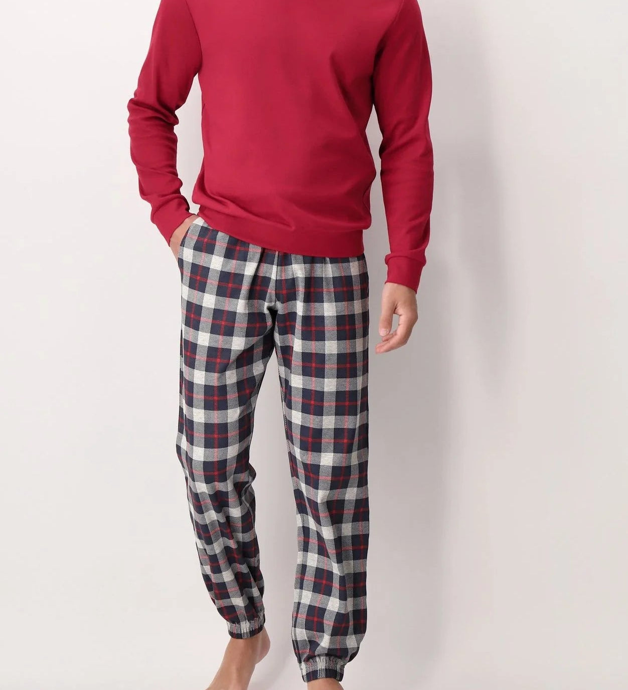 Pigiama Perofil Girocollo Stampa Check - Biancheria da sogno Pedata