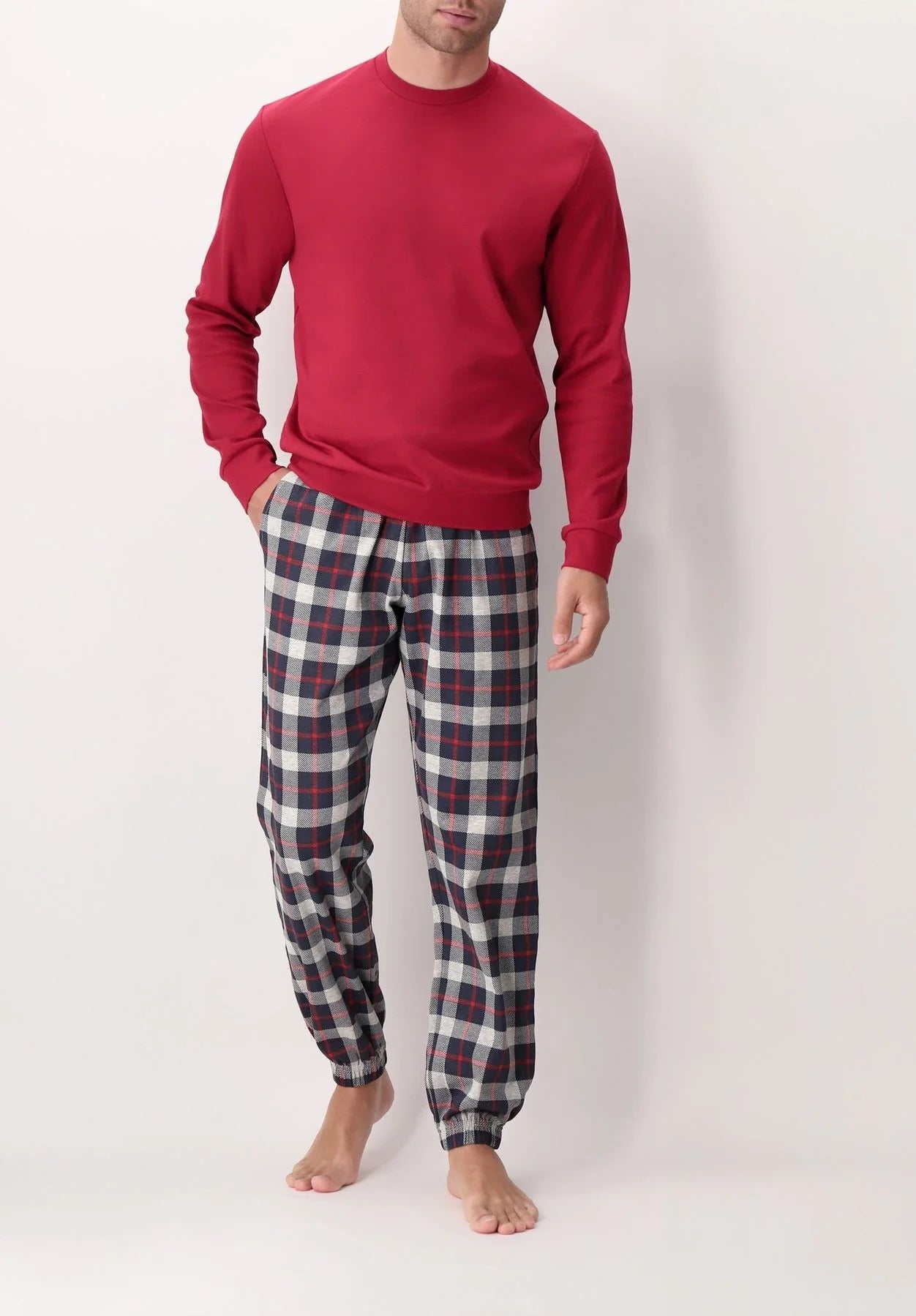 Pigiama Perofil Girocollo Stampa Check - Biancheria da sogno Pedata