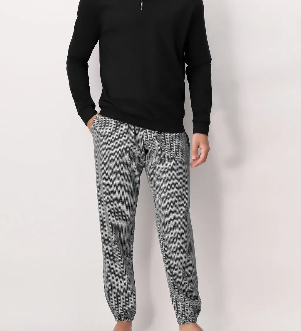 Pigiama Perofil Lupetto con Bottoni Stampa Chevron - Biancheria da sogno Pedata