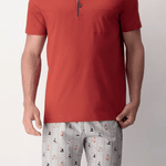 Pigiama Perofil Serafino Corto Stampa Teddy - Biancheria da sogno Pedata