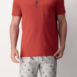 Pigiama Perofil Serafino Corto Stampa Teddy - Biancheria da sogno Pedata