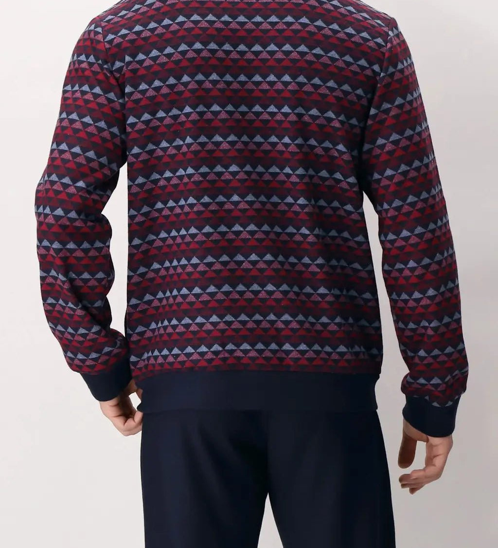 Pigiama Perofil Serafino Soft Geometrico - Biancheria da sogno Pedata