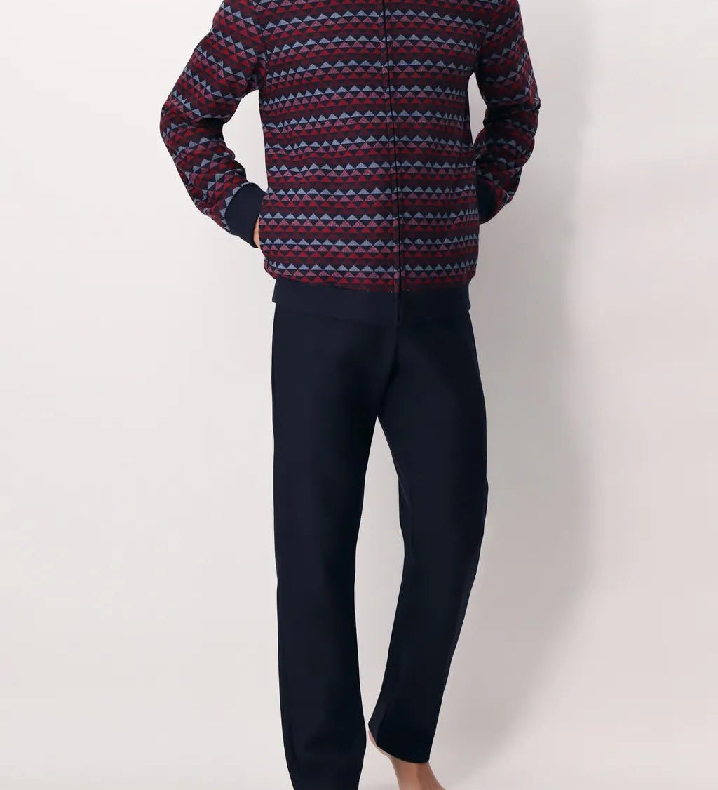 Pigiama Perofil Serafino Soft Geometrico - Biancheria da sogno Pedata