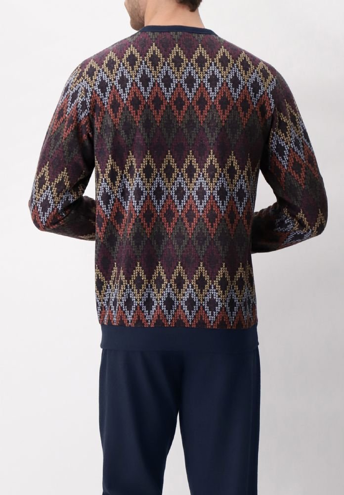 Pigiama Perofil Serafino Soft Rombi - Biancheria da sogno Pedata