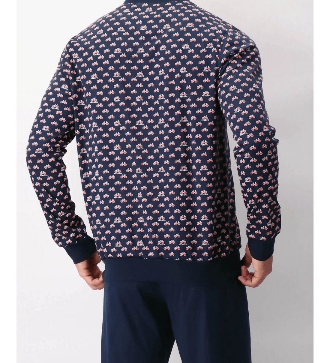 Pigiama Perofil Serafino Stampa Biciclette - Biancheria da sogno Pedata