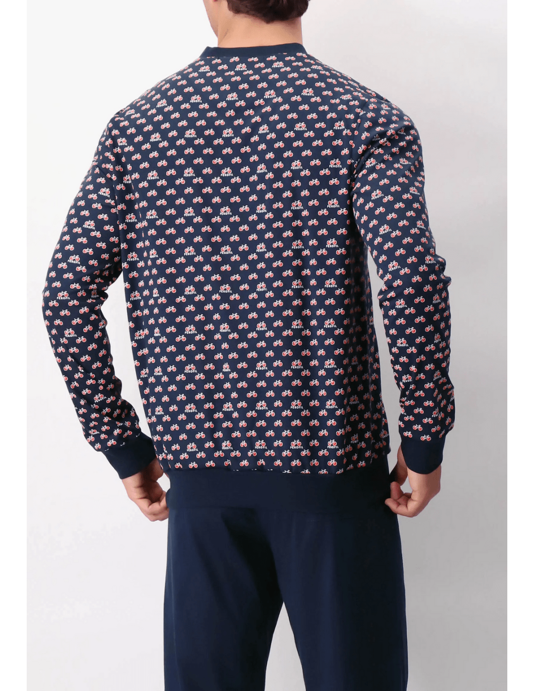 Pigiama Perofil Serafino Stampa Biciclette - Biancheria da sogno Pedata