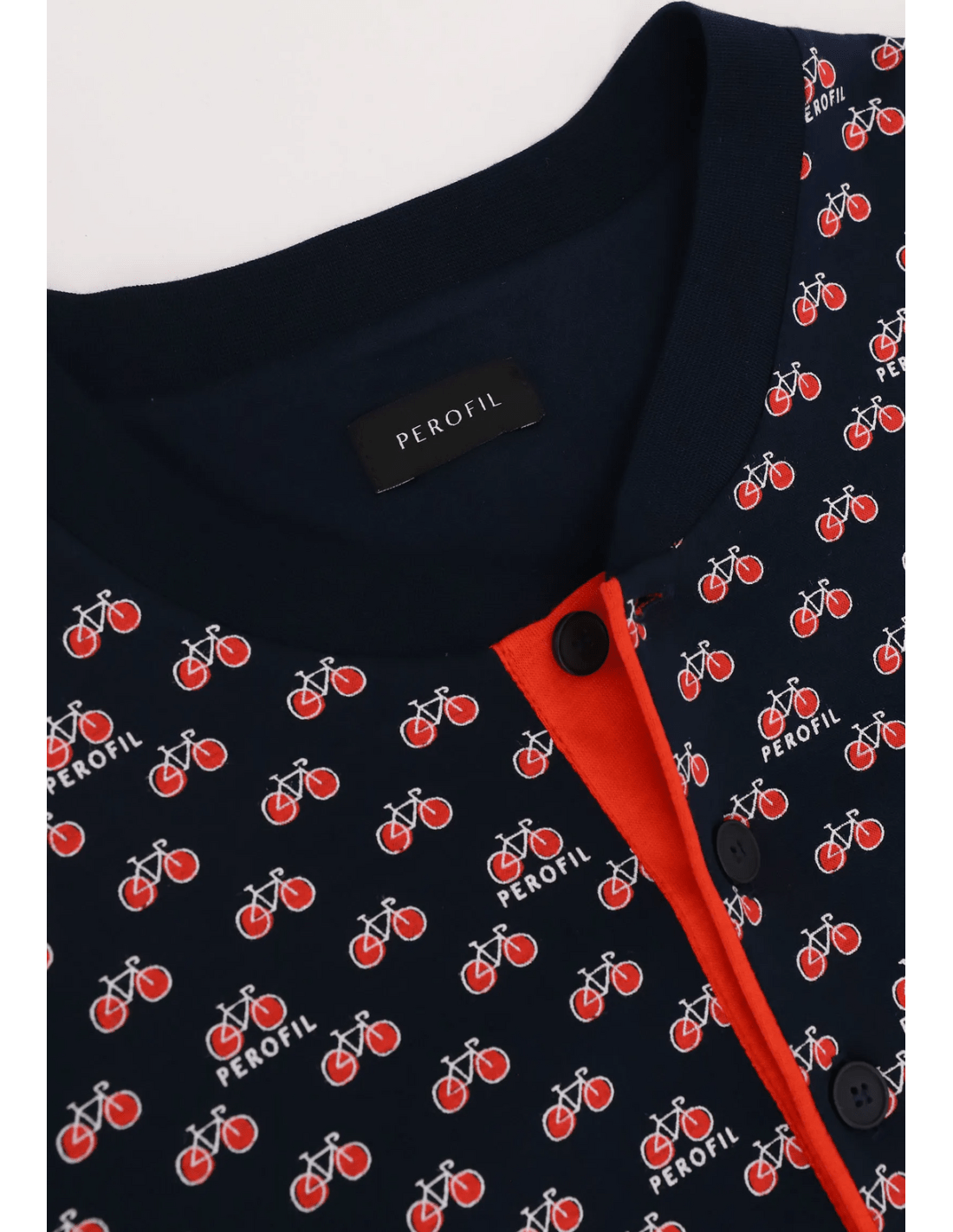 Pigiama Perofil Serafino Stampa Biciclette - Biancheria da sogno Pedata