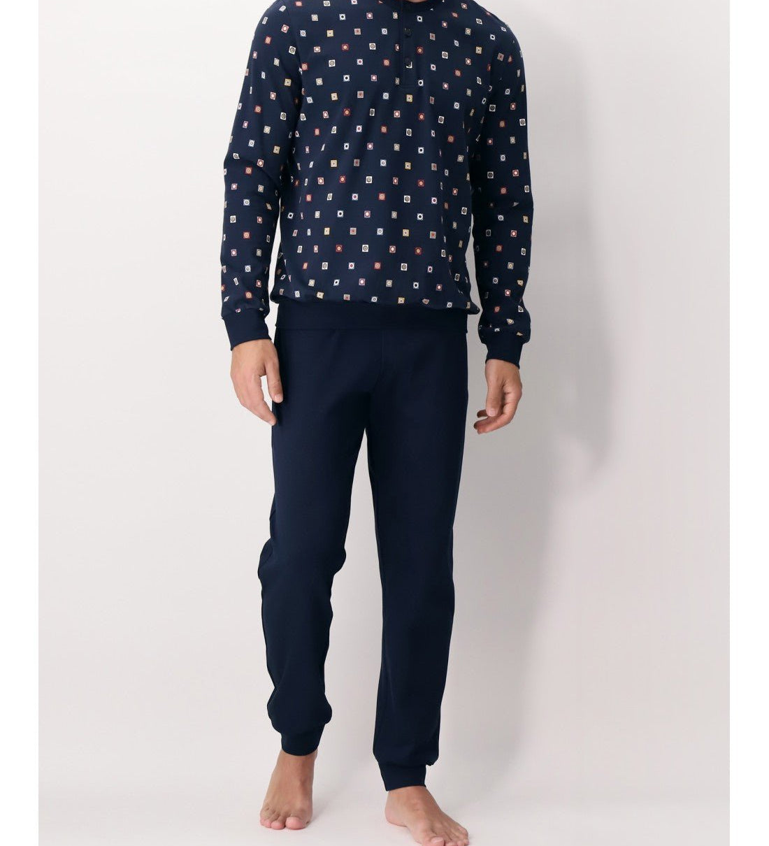 Pigiama Perofil Serafino Stampa Cravatteria - Biancheria da sogno Pedata