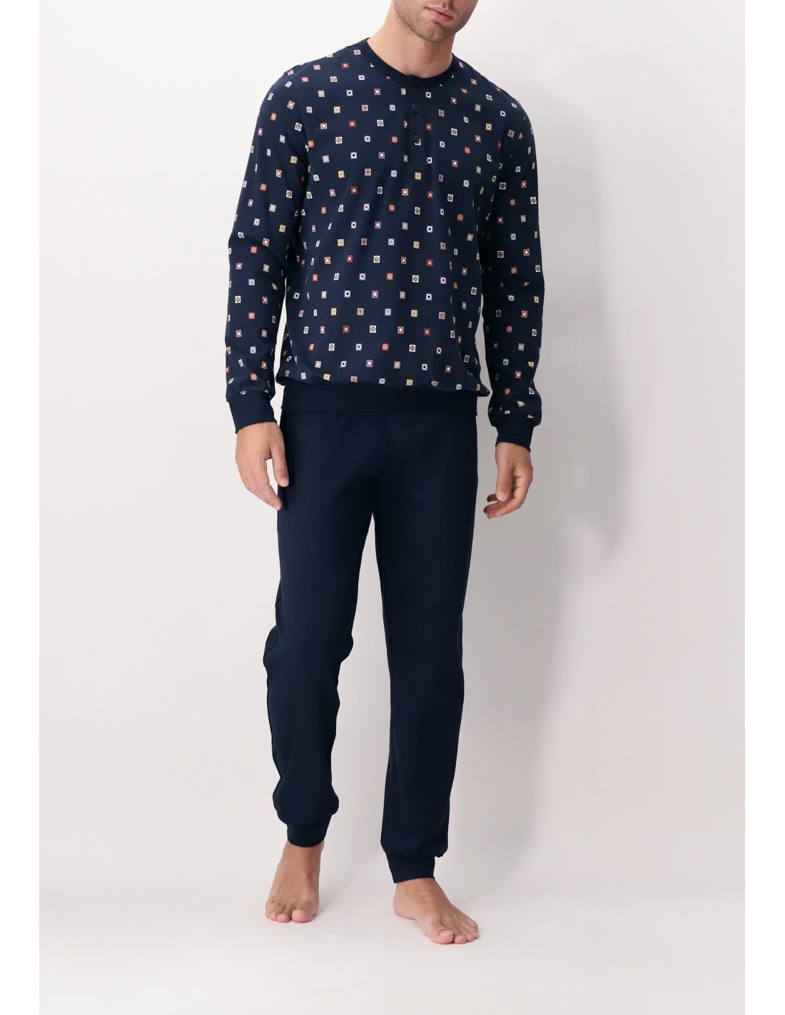 Pigiama Perofil Serafino Stampa Cravatteria - Biancheria da sogno Pedata