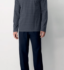 Pigiama Perofil Serafino Stampa Cravatteria - Biancheria da sogno Pedata