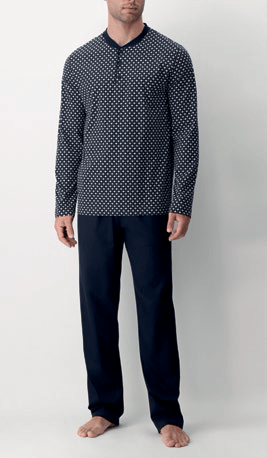 Pigiama Perofil Serafino Stampa Cravatteria - Biancheria da sogno Pedata