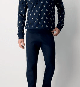 Pigiama Perofil Serafino Stampa Tucano - Biancheria da sogno Pedata