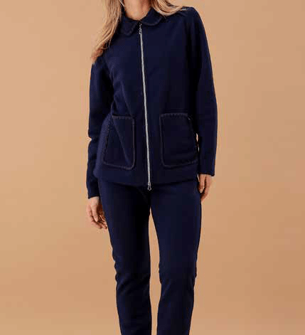 Pigiama Pile Full Zip Donna MaryHome 6H45077 - Biancheria da sogno Pedata