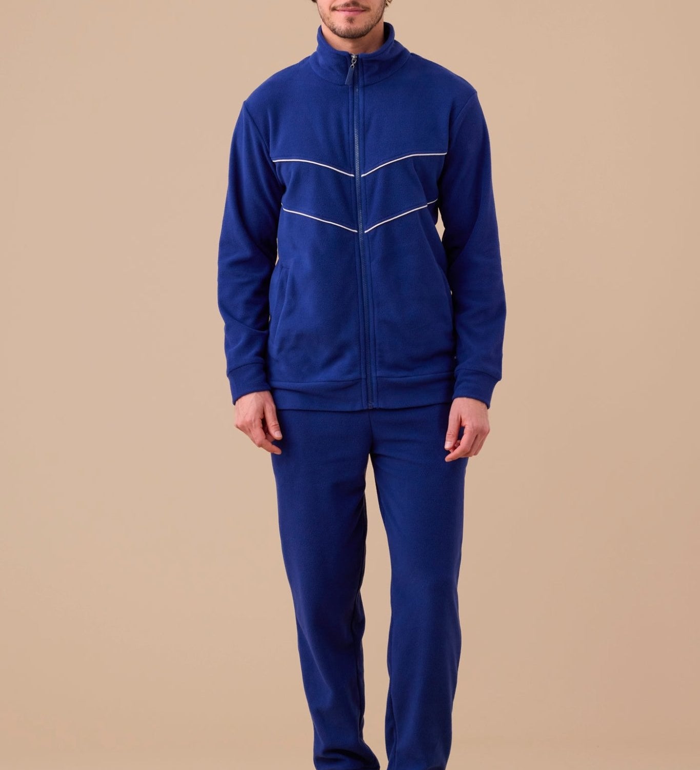 Pigiama Pile Full Zip Uomo Noi Di Notte FC3186 - Biancheria da sogno Pedata