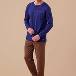 Pigiama Serafino C. Cotone Uomo Noi Di Notte FC3211 - Biancheria da sogno Pedata