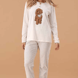 Pigiama Serafino Caldo Cotone Donna MaryHome 6P85061 - Biancheria da sogno Pedata