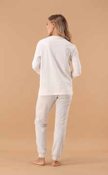 Pigiama Serafino Caldo Cotone Donna MaryHome 6P85061 - Biancheria da sogno Pedata