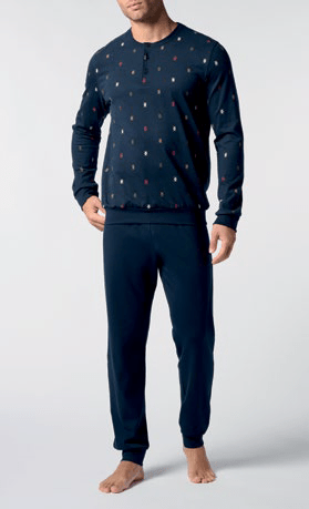 Pigiama Serafino Caldo Cotone Uomo Perofil VPRT93216 - Biancheria da sogno Pedata