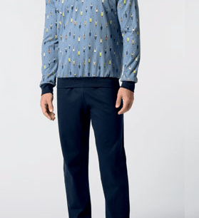 Pigiama Serafino Caldo Cotone Uomo Perofil VPRT93217 - Biancheria da sogno Pedata