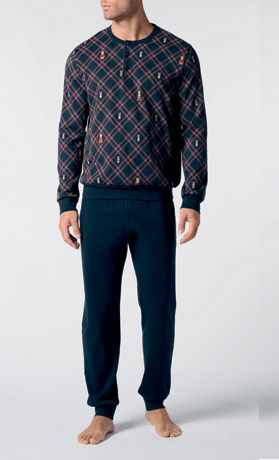 Pigiama Serafino Caldo Cotone Uomo Perofil VPRT93218 - Biancheria da sogno Pedata