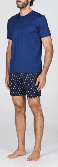 Pigiama Serafino Corto Uomo Julipet JAC483 Mapello - Biancheria da sogno Pedata