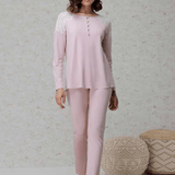 Pigiama Serafino Donna Lungo Amadine D3077 - Biancheria da sogno Pedata