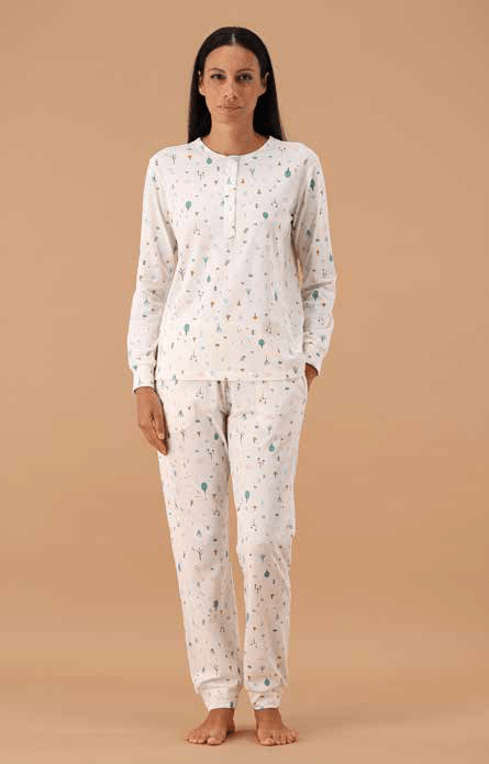Pigiama Serafino Donna MaryHome P85042 - Biancheria da sogno Pedata