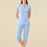 Pigiama Serafino Donna M/C P/P Calibrato Noi Di Notte FA9553 - Biancheria da sogno Pedata