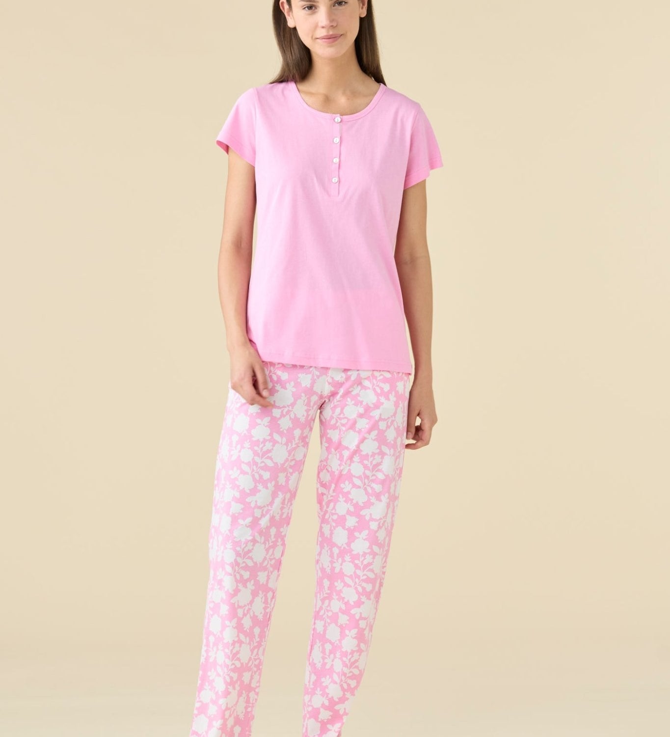 Pigiama Serafino Donna M/M P/L Noi Di Notte FA9517 - Biancheria da sogno Pedata