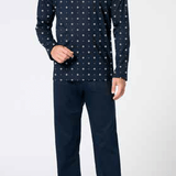 Pigiama Serafino Lungo Uomo Cotone Perofil VPRT93388 - Biancheria da sogno Pedata