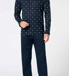 Pigiama Serafino Lungo Uomo Cotone Perofil VPRT93388 - Biancheria da sogno Pedata