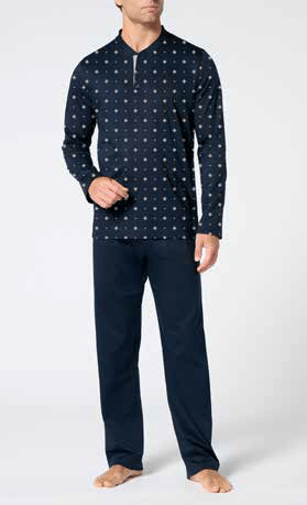 Pigiama Serafino Lungo Uomo Cotone Perofil VPRT93388 - Biancheria da sogno Pedata