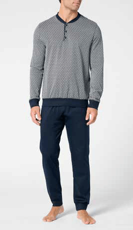 Pigiama Serafino Lungo Uomo Cotone Perofil VPRT93389 - Biancheria da sogno Pedata