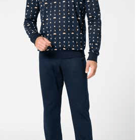 Pigiama Serafino Lungo Uomo Cotone Perofil VPRT93389 - Biancheria da sogno Pedata